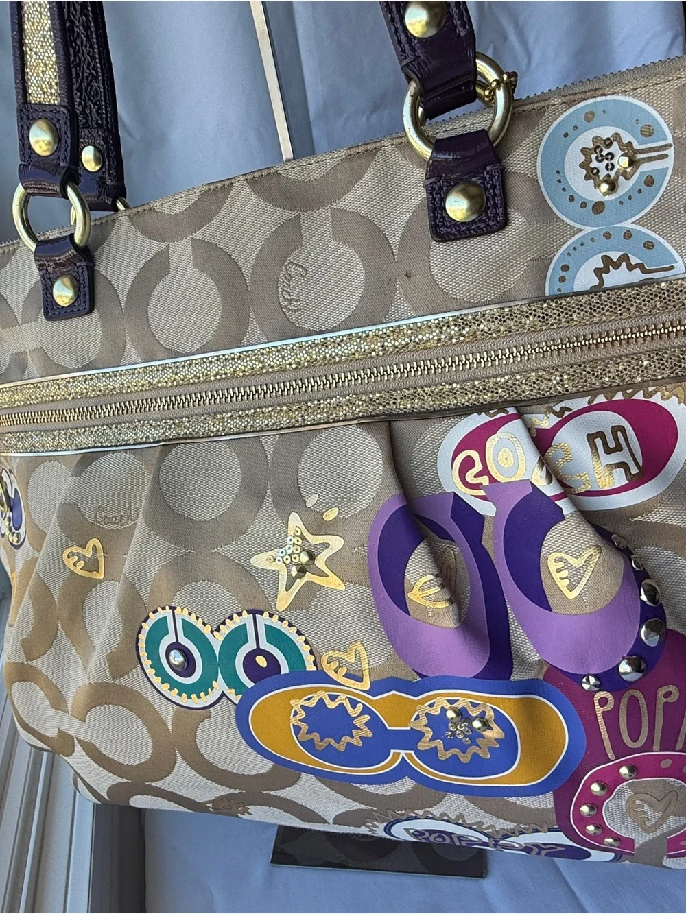 Coach Poppy Signature Glam Tote